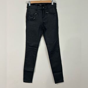 Harper (Francesca's) Coated Black Skinny Jeans